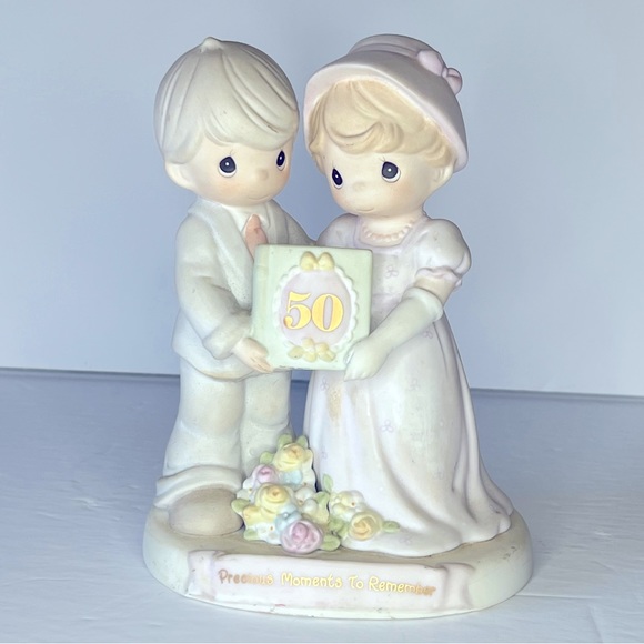 Precious Moments Other - VTG Precious Moments 50th Anniversary #163848 Ceramic Figure READ DESCRIPTION